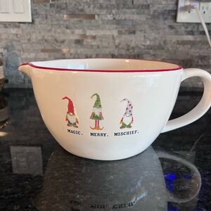 Rae Dunn OG MAGIC, MERRY, MISCHIEF Ceramic Christmas Mixing Bowl, VHTF!!!